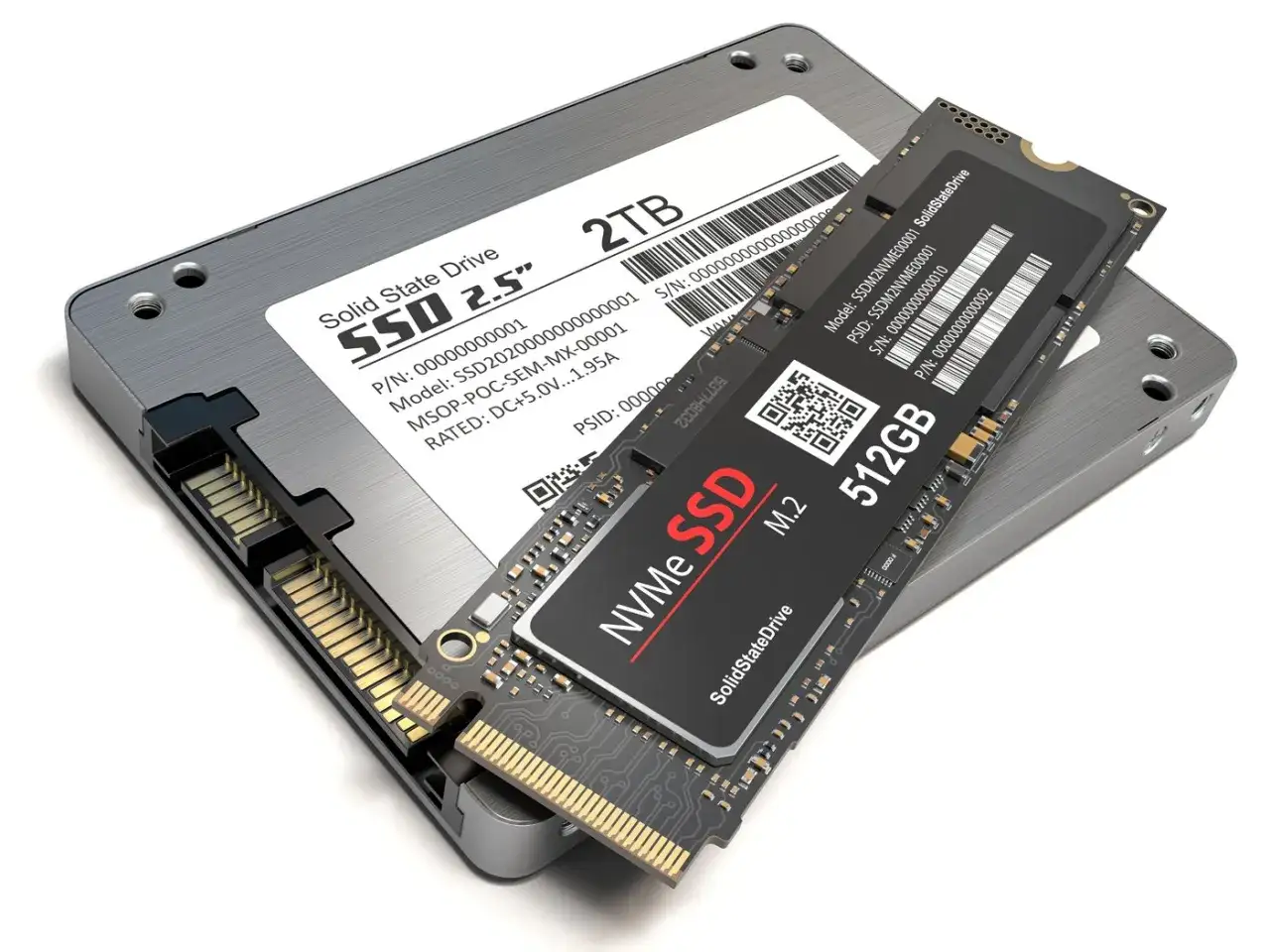 Dwa dyski SSD: tradycyjny 2.5