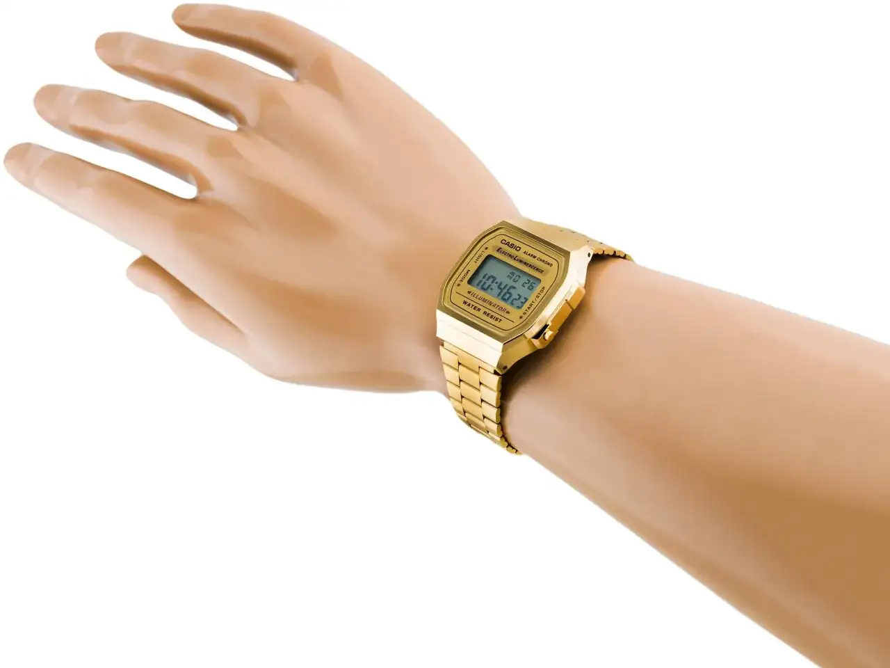 złoty zegarek Casio vintage stylizacje