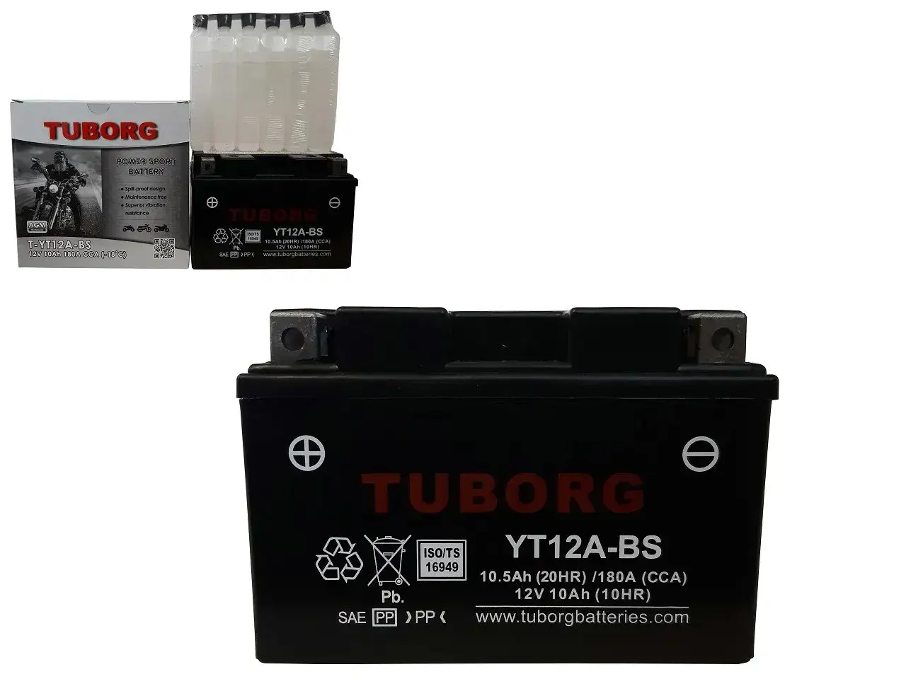 Akumulator Tuborg YT12A-BS, jaki akumulator agm, 12V 10Ah, idealny do motocykli.