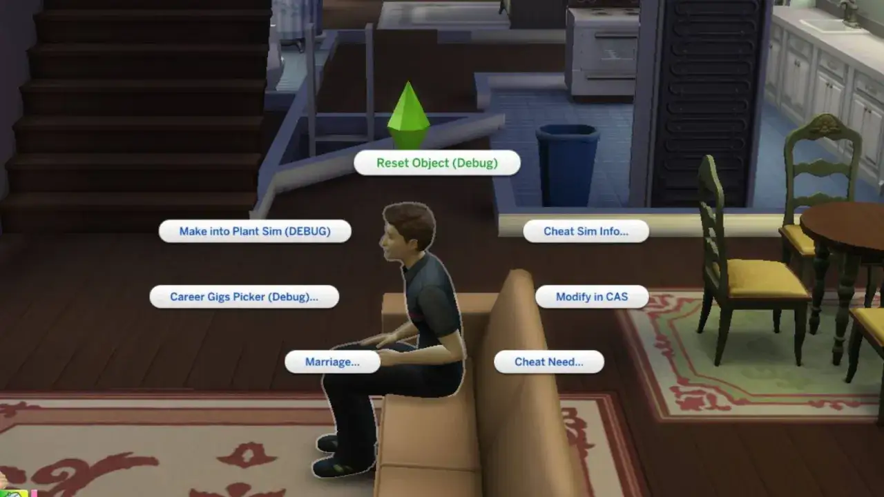 Jak zresetować sima w The Sims 4? Kliknij na sima, by zobaczyć opcje, w tym