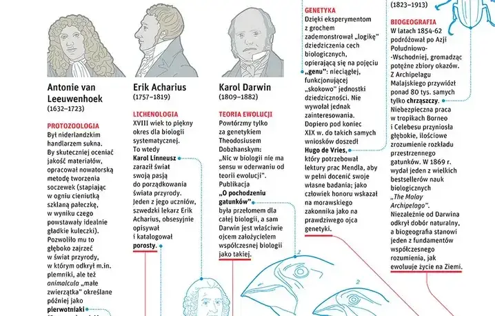 Mapa dziedzin biologii infografika