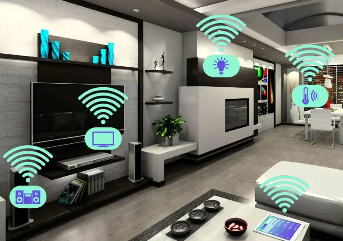 Ejemplos de IoT en el hogar: control de luces, temperatura y entretenimiento.
