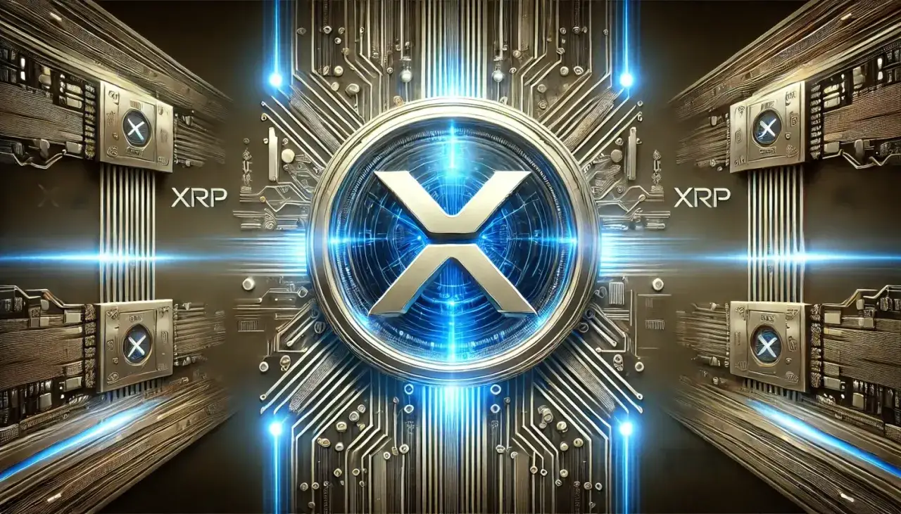 Centralny symbol XRP otoczony futurystycznymi obwodami. Dowiedz się, jak kupić XRP i dołącz do cyfrowej rewolucji.