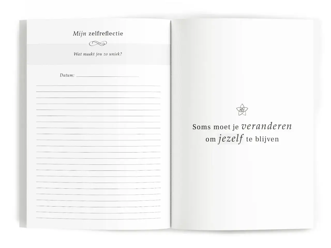 Een open dagboek met de titel 