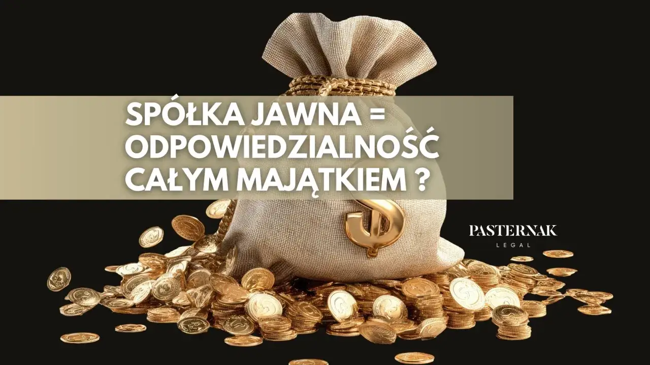 Spółka jawna: czy to oznacza odpowiedzialność całym majątkiem? Worek złota i monet symbolizuje finanse.