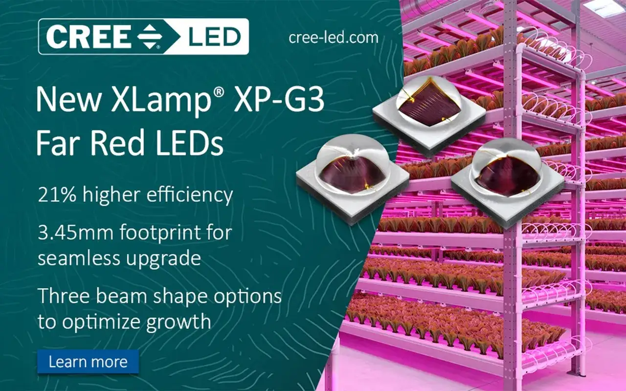 Nowe diody Cree XLamp XP-G3 Far Red LED, różne rodzaje do optymalizacji wzrostu roślin.