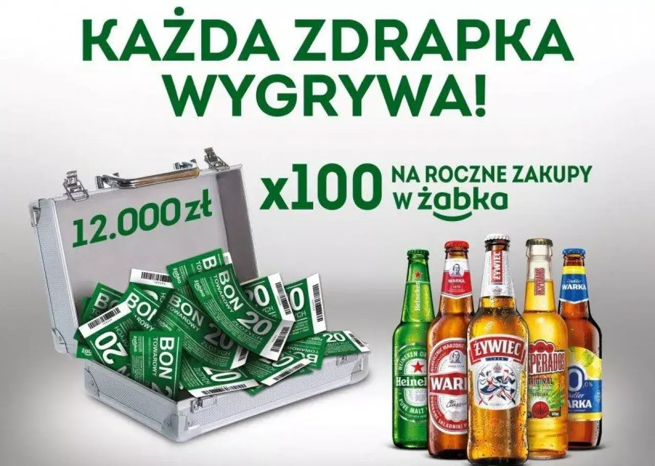 Walizka pełna bon&oacute;w 20 zł i 100 zł na zakupy w Żabce. Czy w Żabce są zdrapki? Tak, ta promocja to szansa na wygranie rocznych zakup&oacute;w!