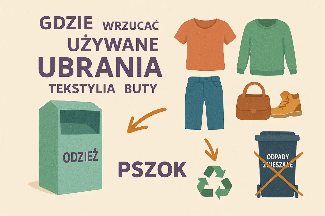 Gdzie wrzucać używane ubrania? Tekstylia i buty do pojemnika na odzież, by wspierać recykling tekstyliów.