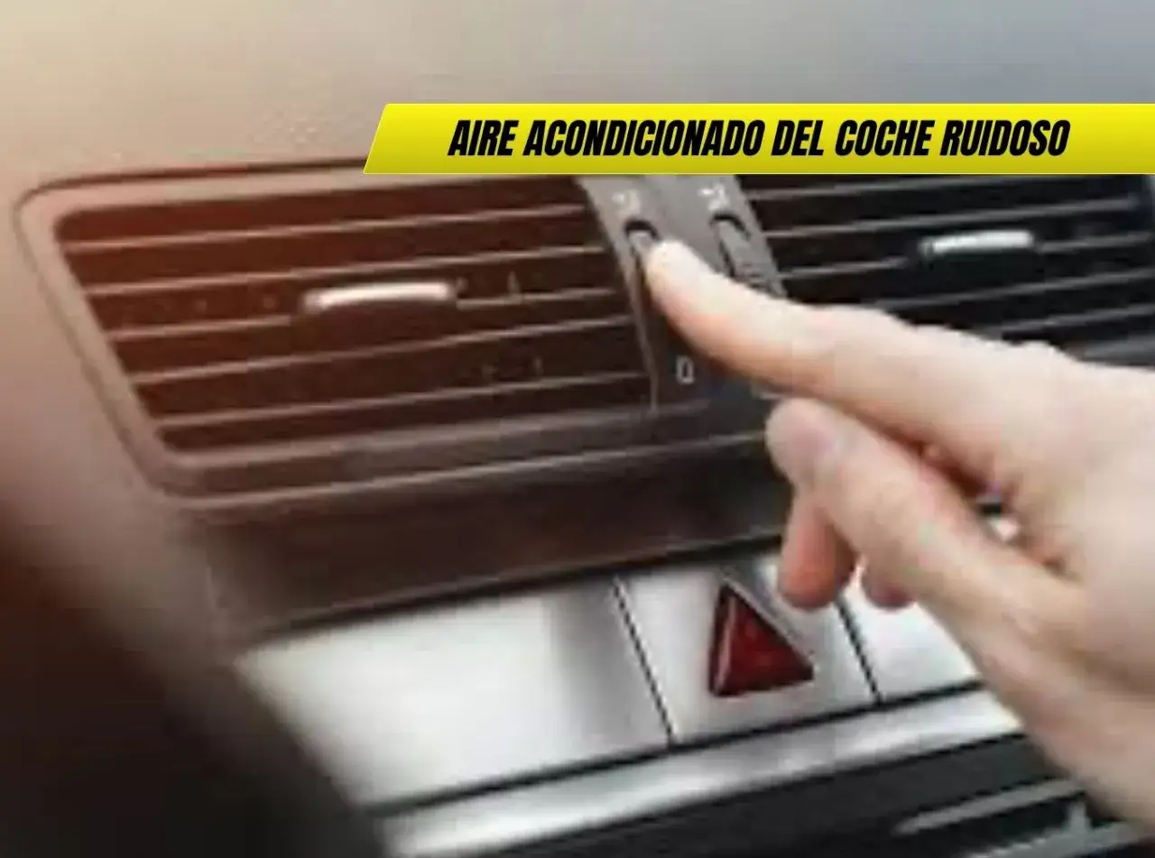 Dedo ajustando el climatizador del coche, provocando un molesto ruido al ponerlo en marcha.