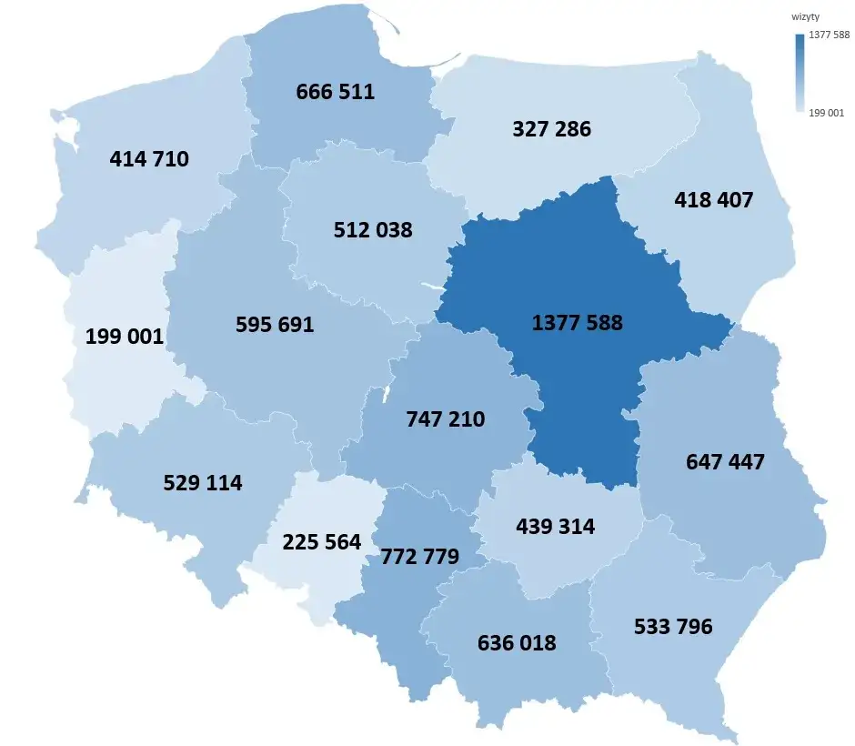 mapa Polski urzędy skarbowe