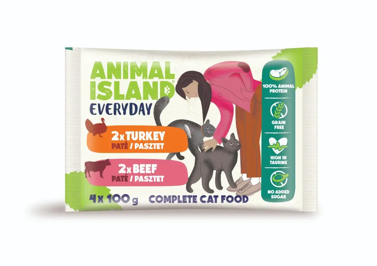 Dobra karma dla kota niejadka: Animal Island Everyday z indykiem i wołowiną. Bez zb&oacute;ż, z tauryną.