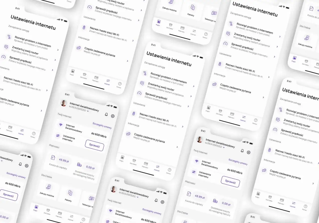 Aplikacja Play pokazuje, jak sprawdzić ile zostało internetu. Widzimy opcje 