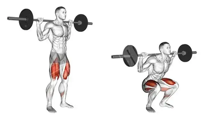 trener crossfit pokazujący poprawną technikę przysiadu