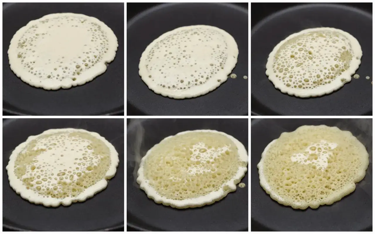 La p&acirc;te &agrave; cr&ecirc;pe fait des trous &agrave; cause de la levure qui r&eacute;agit &agrave; la chaleur. Les bulles se forment et &eacute;clatent, cr&eacute;ant ces petits trous caract&eacute;ristiques.