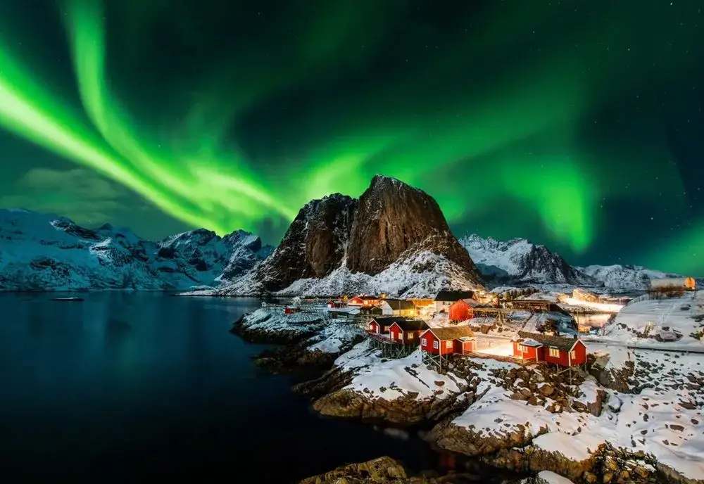Zorza polarna Norwegia
