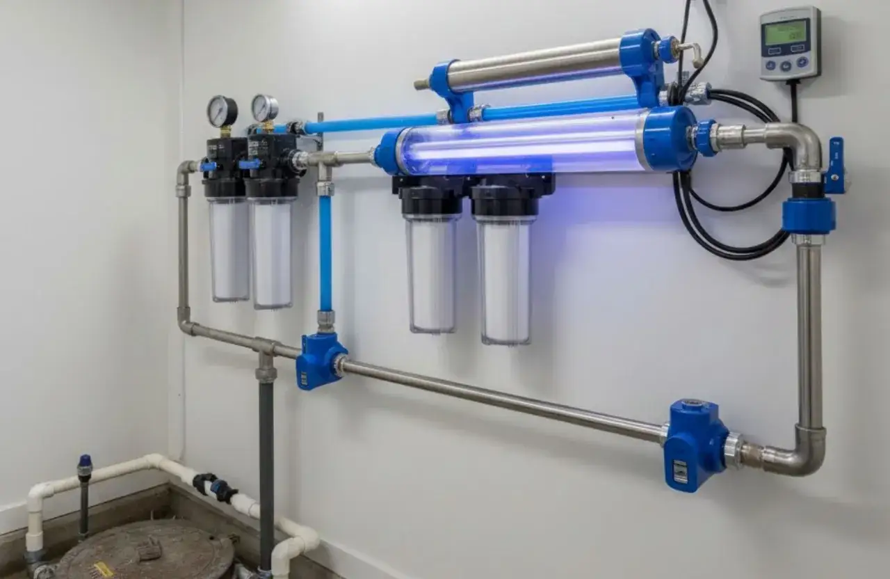 Système de filtration et stérilisation UV pour eau potable. Avis : efficace et moderne.