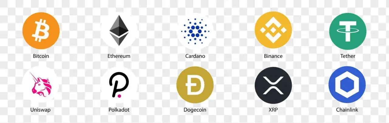logo bitcoin ethereum i innych kryptowalut