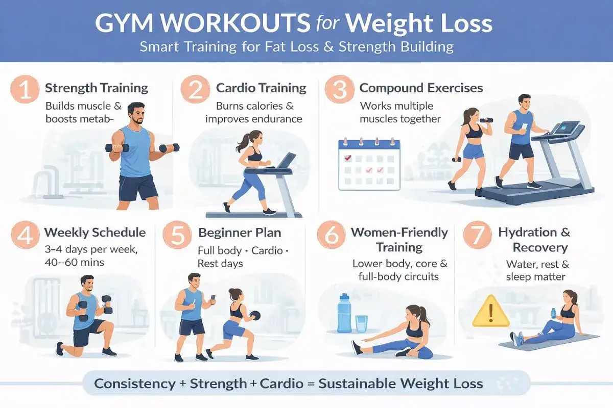 Fitness abnehmen: Krafttraining, Cardio, Compound Exercises, Wochenplan, Anf&auml;ngerplan, Frauenspezifisches Training, Hydration & Erholung.