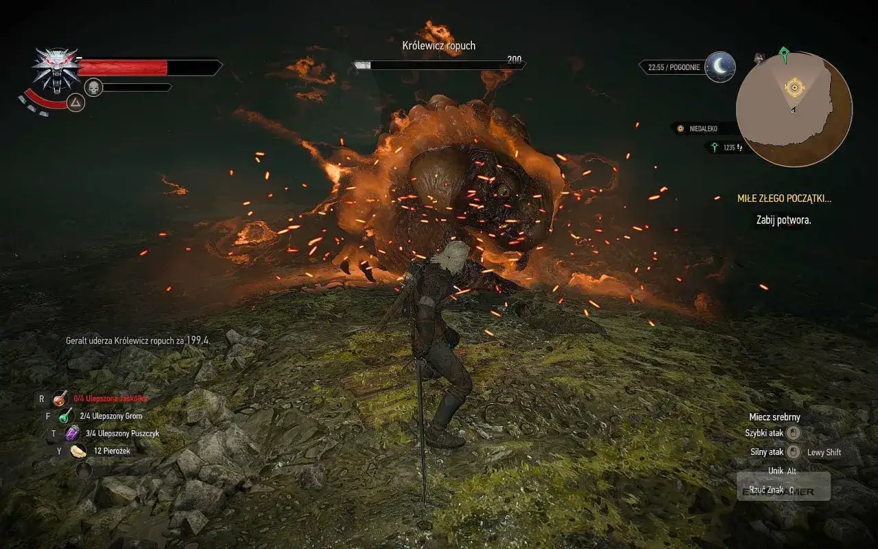 Geralt walczy z Królewiczem ropuch. Czas pokonać tego potwora!
