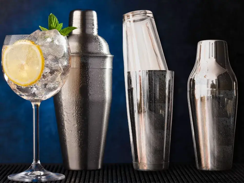 verschiedene Cocktail Shaker Typen Cobbler Boston Französisch