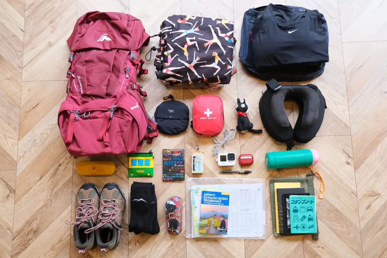 Equipamiento camino de Santiago: mochila, ropa, calzado, botiqu&iacute;n, c&aacute;mara y gu&iacute;a. &iexcl;Todo listo para la aventura!