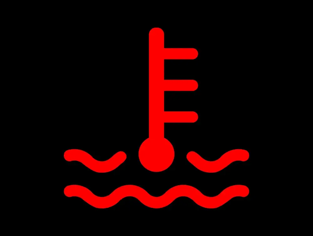 voyant de surchauffe moteur sur tableau de bord rouge