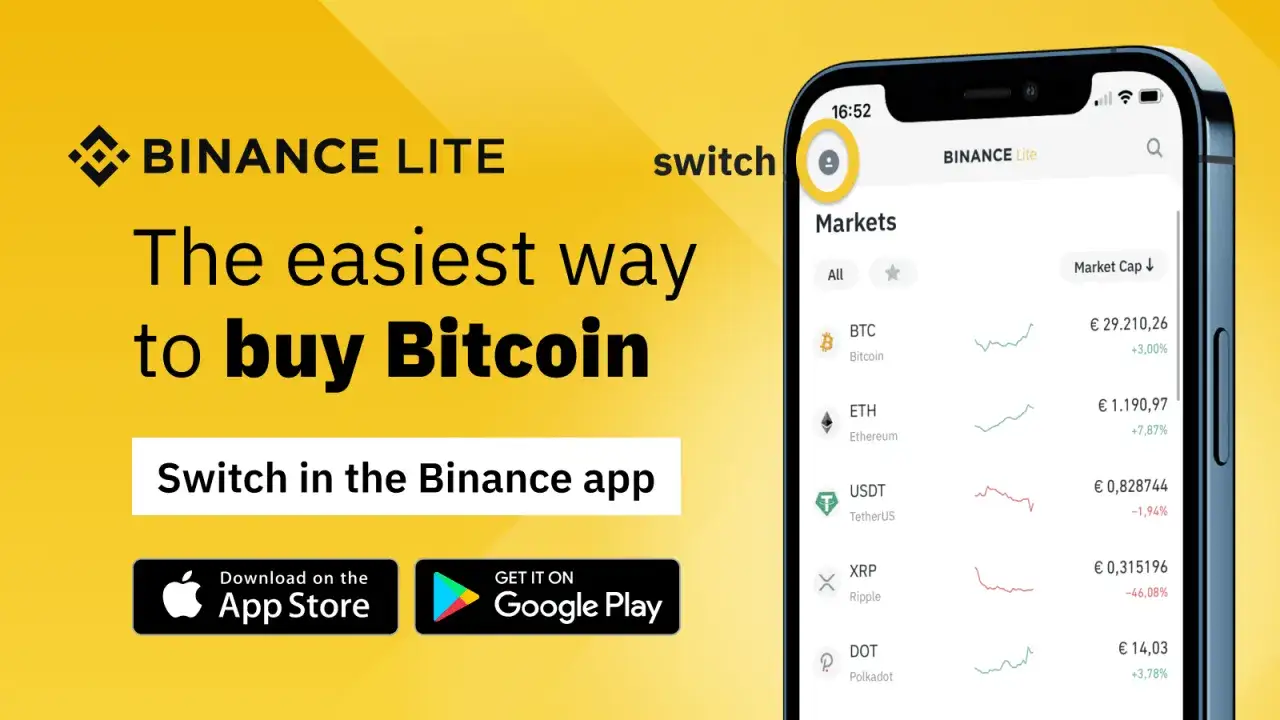 Chcesz wiedzieć, jak zacząć z Binance? Aplikacja Binance Lite ułatwia kupno Bitcoina. Pobierz ją na sw&oacute;j telefon!