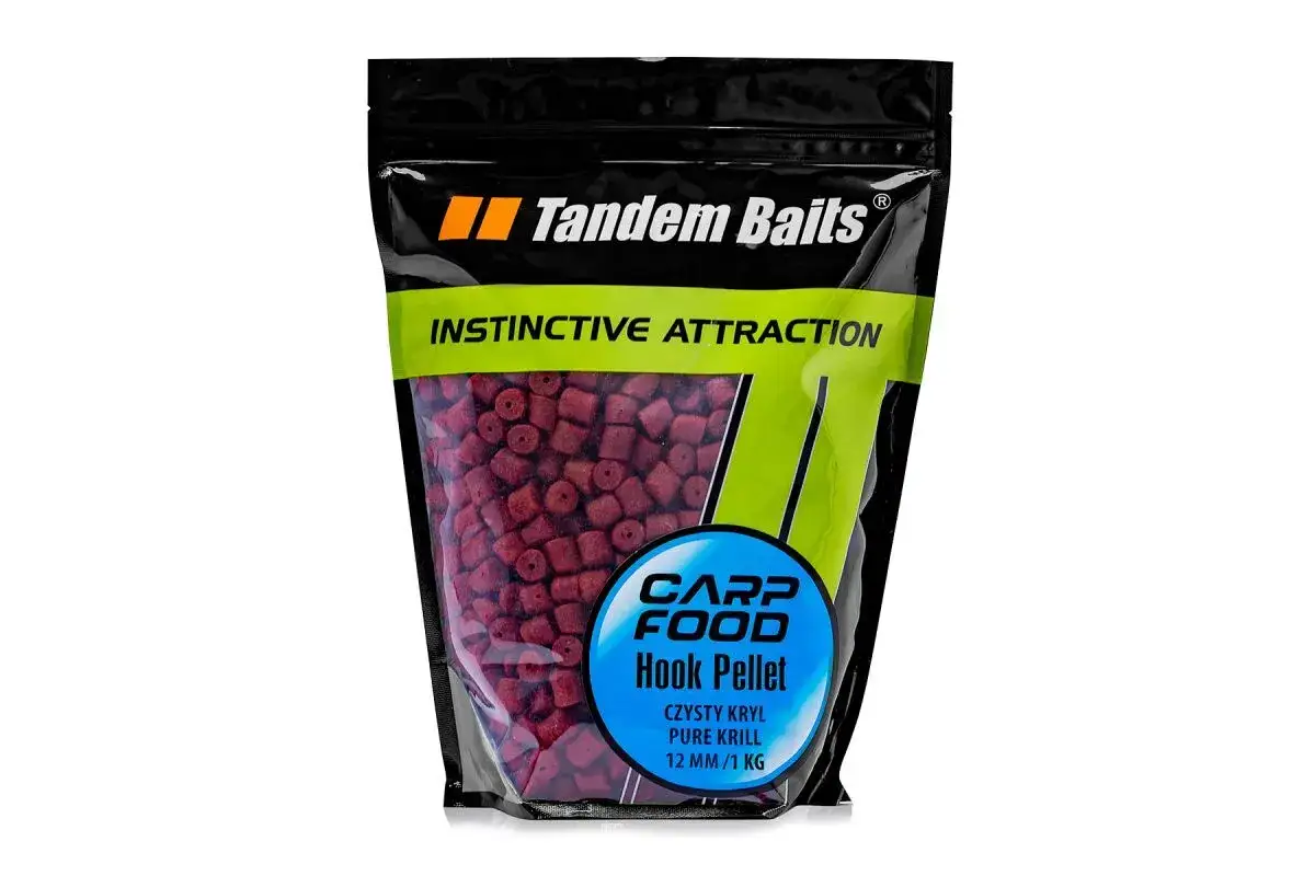 Wiosną karpie nie oprą się tym zapachom! Torba z przynętą Tandem Baits Hook Pellet o smaku czystego kryla, 12 mm.
