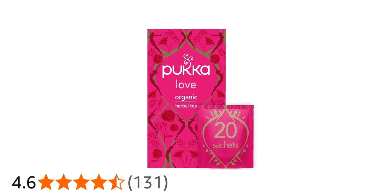 Pukka Love ekologiskt örtte, 20 påsar. En kärleksfull blandning för en stunds njutning.