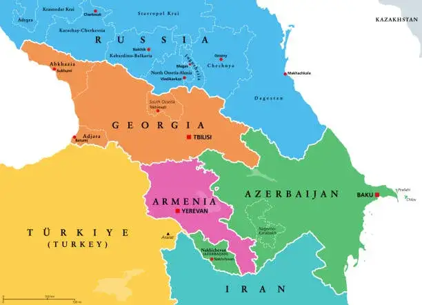 mapa azerbejdżanu kaukaz