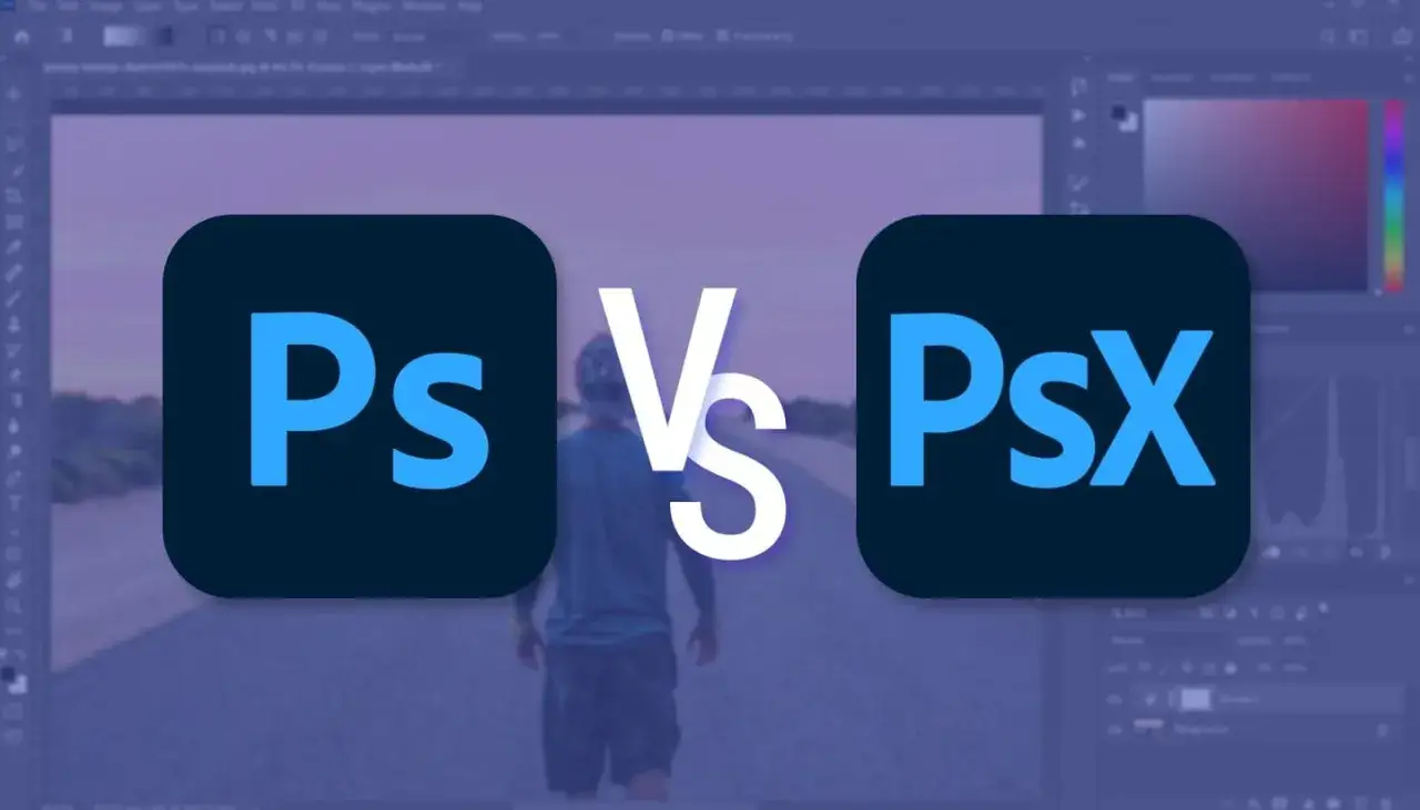 Adobe Photoshop Express vs pełny Photoshop porównanie interfejsów