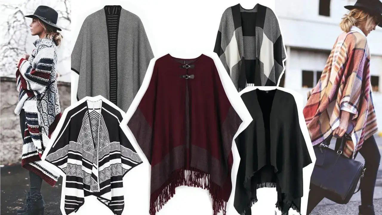 Inspiracje, jak nosić ponczo: od boho po eleganckie. Różne wzory i kolory, idealne na każdą okazję.