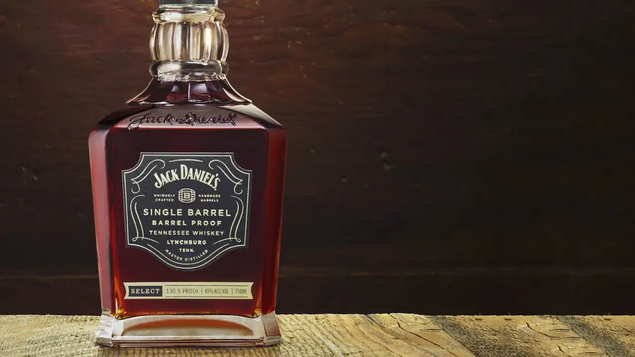 Butelka Jack Daniel's Single Barrel, Tennessee Whiskey, z etykietą 