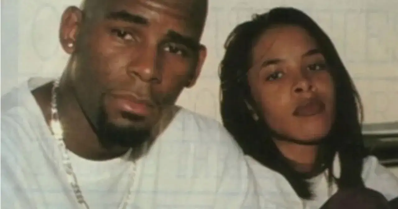 Aaliyah i R. Kelly na zdjęciu.