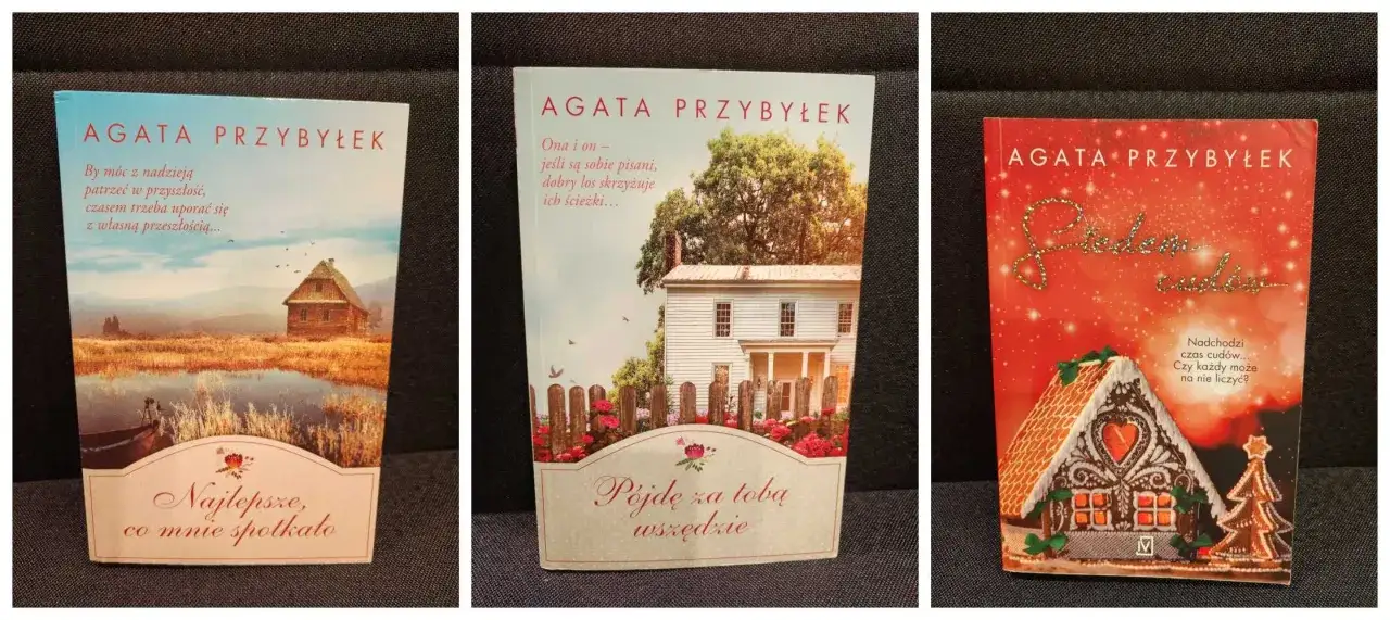 Okładki książek Agaty Przybyłek: