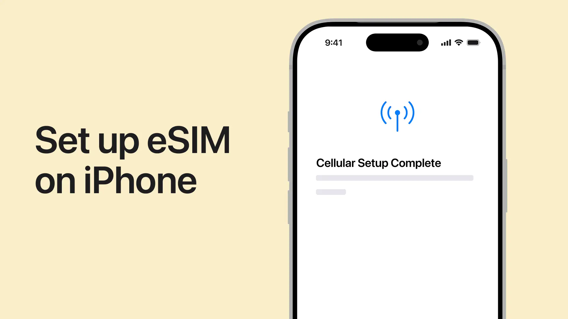 Configuration de l'eSIM sur iPhone. L'installation de votre esim instantan&eacute; est termin&eacute;e.