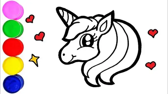 Malmaterialien f&uuml;r Einhorn zeichnen Kinder