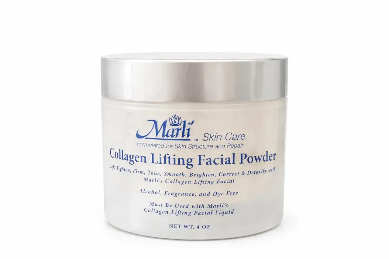 Marli's Collagen Lifting Facial Powder. För att veta hur mycket kollagen per dag som är bäst för dig, konsultera en expert.
