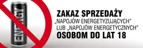 zakaz sprzedaży energetyków dla młodzieży znak