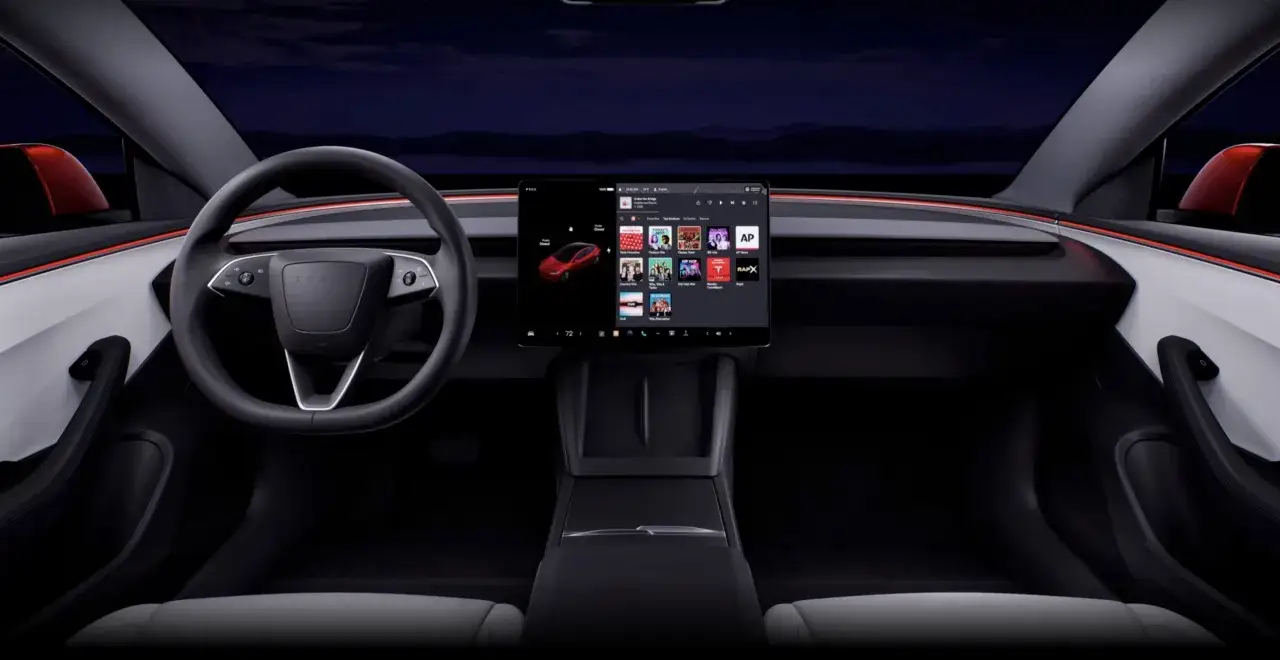Tesla Model 3 Highland wnętrze