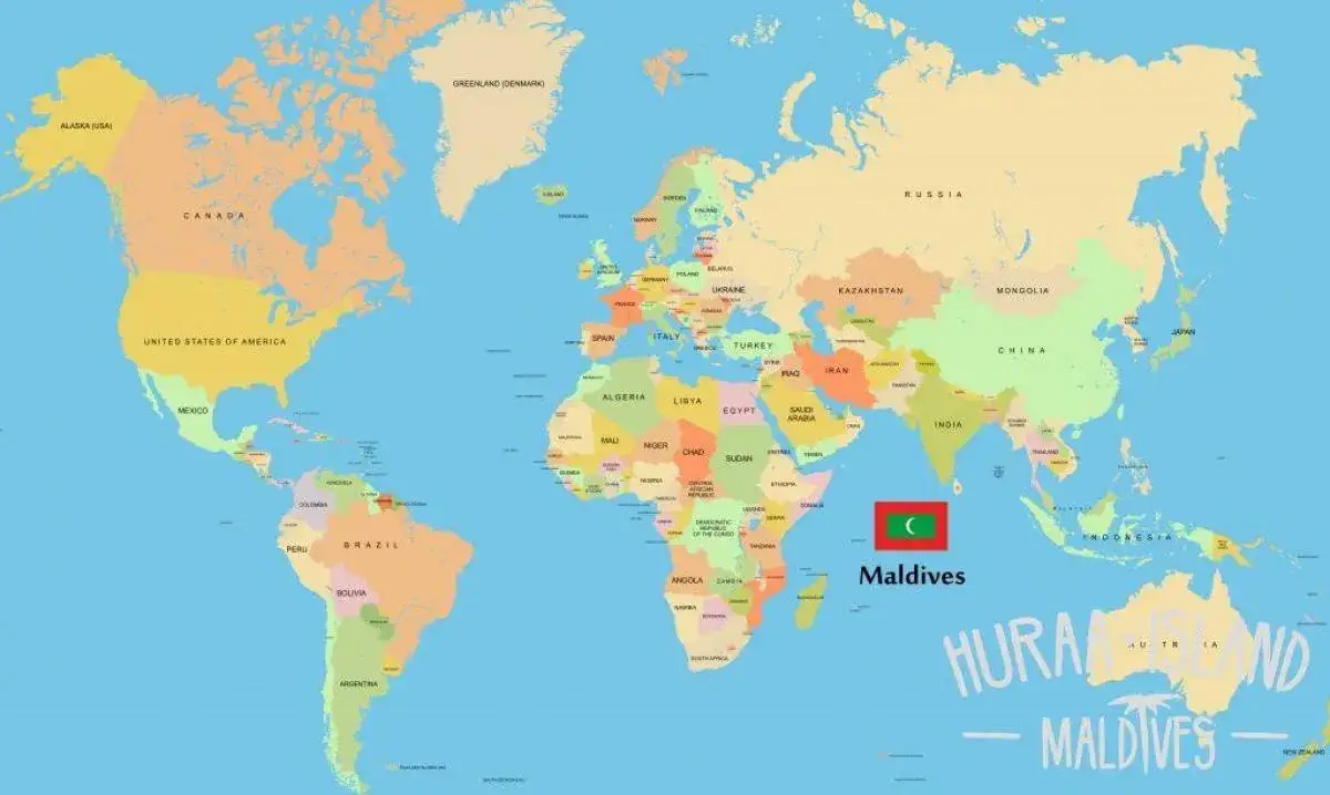 Malediwy położenie na mapie świata Ocean Indyjski