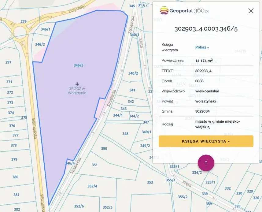 Geoportal mapa działki z numerem ewidencyjnym