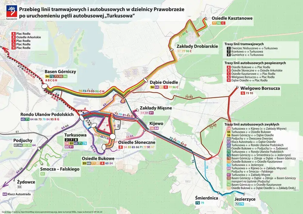 Przystanek busów Szczecin ulica Owocowa mapa