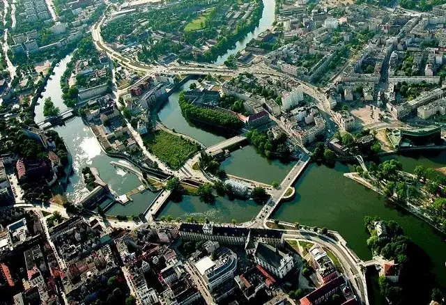 Wrocławski Węzeł Wodny z lotu ptaka