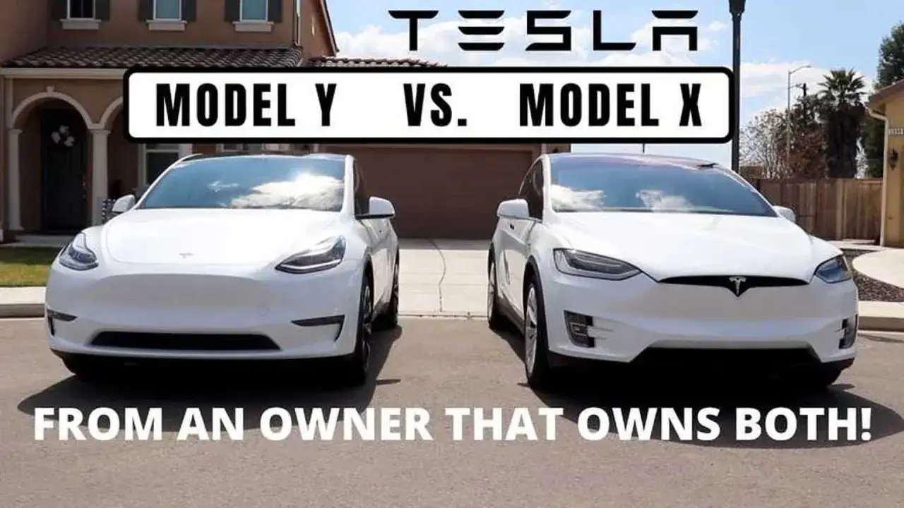 Dwa białe Tesla SUV: Model Y i Model X stoją obok siebie. Porównanie od właściciela obu aut.