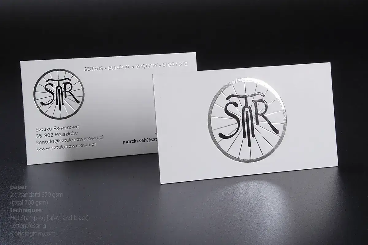 Srebrny hot-stamping na papierze, luksusowe detale