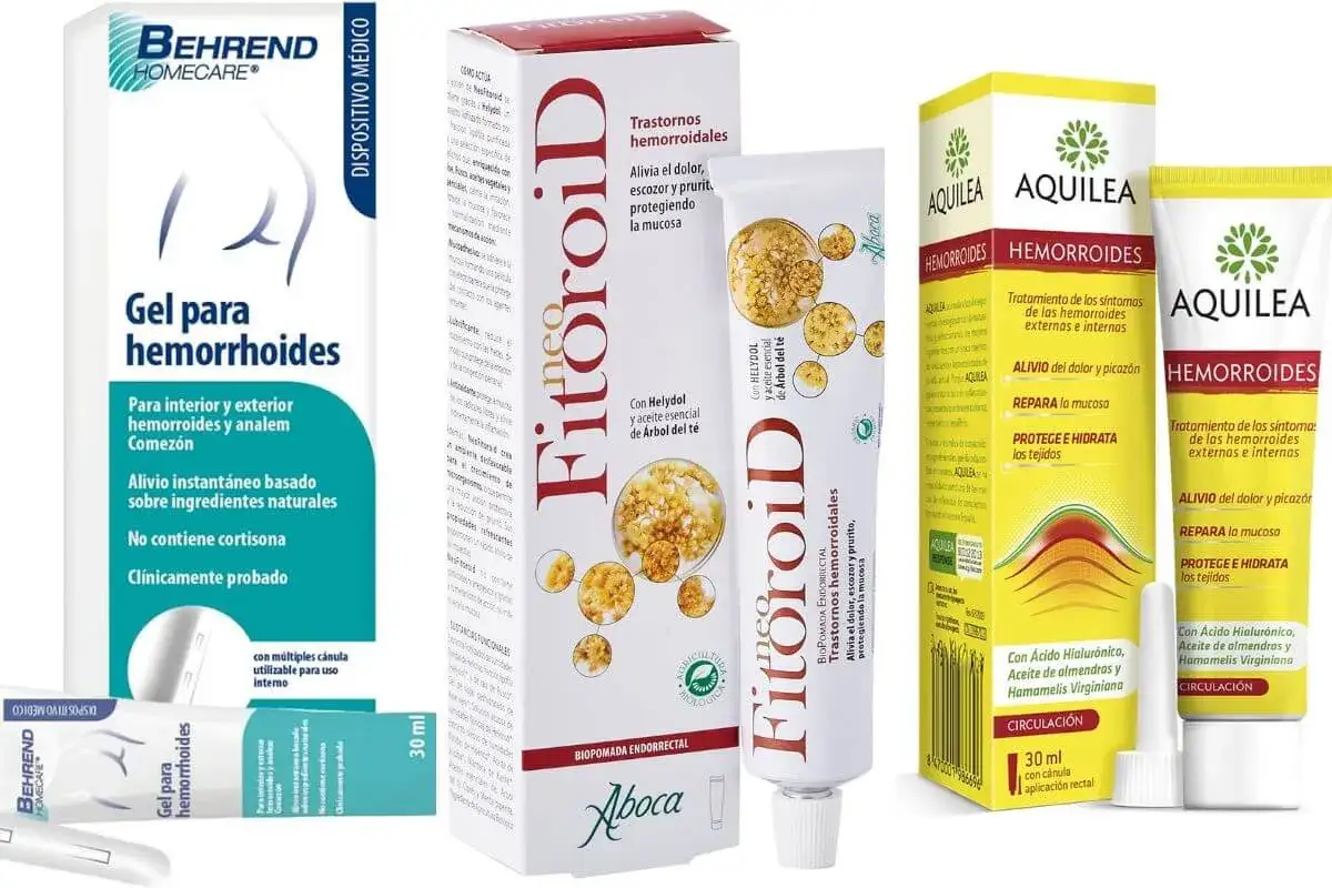 Tratamientos para hemorroides postparto: gel Behrend, Fitoroid de Aboca y Aquilea. Alivio para dolor, picaz&oacute;n y reparaci&oacute;n de mucosas.