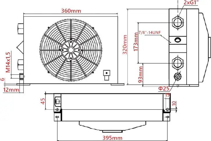 schemat podłączenia chłodnicy oleju hydraulicznego równolegle