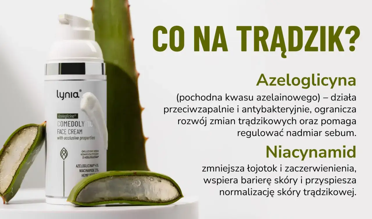 Krem z azeloglicyną i niacynamidem. Czy niacynamid można łączyć z kwasem azelainowym? Tak, oba składniki pomagają w walce z trądzikiem.