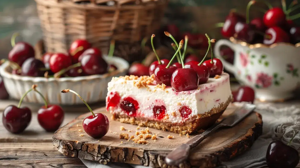 Zdjęcie Sernik babuni z wiśniami, bezą lub kruszonką - przepis krok po kroku